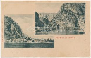 1902 Omis, látkép, vasúti híd. WEiss &amp; Dreykurss 873. (Wien) / general view, railway bridge (EK)