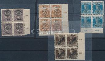 Nagyvárad 1919 4 db négyestömb Bodor vizsgálójellel