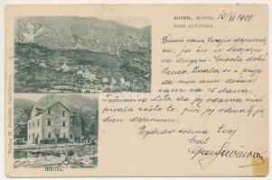 1900 Morinj, Boka Kotorska. M. Dostinic / öböl, látkép, nyaraló / bay, general view, villa (ragasztónyom / glue mark)