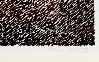 Deim Pál (1932-2016): Antagonizmus, 1989. Szitanyomat, papír, jelzett, számozott (17/100), üvegezett...