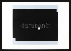 Barcsay Jenő (1900-1988): Fekete-fehér. Szitanyomat, papír, jelzett, számozott (77/140). Az 1986-ban a Helikon kiadónál megjelent mappából. 39×45,5 cm. Egy apró lapszéli folttal és kisebb felületi karccal. Üvegezett fakeretben / serigraphy on paper, signed, framed