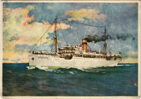 Lloyd Royal Hollandais, SS Zeelandia / Australian cargo and passenger steamship (served as a troopship in both World War I and World War II) (gyűrődések / creases)