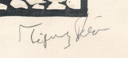 Tipary Dezső (1887-1967):Budai (Tabáni) utca. Linómetszet, papír, utólagos jelzéssel, 20×14 cm