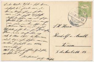 1915 Léva, Levice; látkép, zsinagóga. Schulcz Ignác kiadása / general view with synagogue (EK)