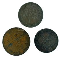 Német Államok / Poroszország 1855A 1gr Ag "IV. Firgyes Vilmos" + Poroszország 1864A 1pf Cu + 1864A 2pf Cu T:VF German States / Prussia 1855A 1 Groschen Ag "Friedrich Wilhelm IV" + 1864A 1 Pfennig Cu + 1864A 2 Pfennig C:VF