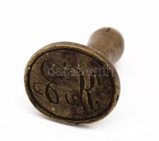 Monogramos réz pecsételő, h: 4 cm