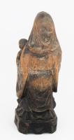 Keleti bölcs faragott kínai fa szobor. XIX. sz. 24 cm
