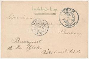 1903 Fiume, Rijeka; Un Saluto da Fiume / Gruss aus Fiume. Hafen u. Hotel Europe / port, steamships, ...