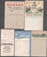 10 db vegyes reklámlap, kitöltetlen fejléces számla