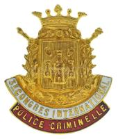 Belgium 1930-1940 k. "3rd Congres International Police Criminelle (INTERPOL)" (3. Nemzetközi Bűnügyi Rendőrségi Kongresszus) részben műgyantás, aranyozott bronz jelvény, hátoldalán "J. Fonson. Brux" gyártói jelzéssel T:XF