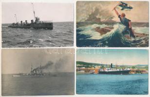 8 db RÉGI haditengerészeti témájú képeslap, közte 2 fotó / 8 pre-1945 Navy and warship postcards, with 2 photos