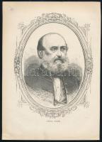 cca 1870 Makfalvai Dó[z]sa Elek (1803-1867) jogi doktor, akadémiai jogtanár, a képviselőház alelnöke, a Magyar Tudományos Akadémia tiszteleti tagja, költő arcképe, fametszet, papír, szakadással, 24×17 cm