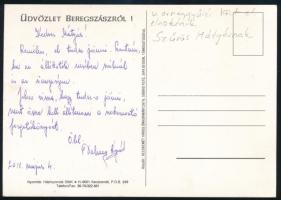 2011 Szűrös Mátyás (1933- ) politikusnak, az Országgyűlés volt elnökének címzett képeslap Beregszászról (Kárpátalja), szoboravatási ünnepségre való meghívás tárgyában