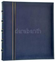 Leuchtturm sötétkék műbőr négygyűrűs berakó album bankjegyek számára, 19db kettes osztású + 9db hármas osztású berakólappal, fekete háttérrel. A berakólap mindkét oldala alkalmas tárolásra, összesen 130 bankjegy tárolására alkalmas. T:használt, de újszerű állapotban, karton tokkal aminek a ragasztása elengedett