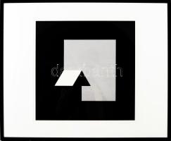 Jelzés nélkül: Geometrikus kompozíció. Szitanyomat, papír, üvegezett fakeretben, 40×40 cm