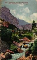 1917 Tátra, Magas-Tátra, Vysoké Tatry; Kistarpataki völgy, Középorom. Cattarino S. utóda Földes Samu kiadása 1917. 37. sz. / valley (fl)