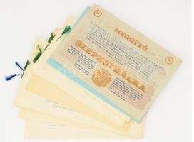 9 db változatos régi báli meghívó díszes darabokkal is, közte Szepesi bál, jogász táncestély, Emericana-bál, stb.