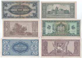 1946. 10.000MP - 1.000.000.000MP (6xklf) T:VF-F, javarészben szép papírok