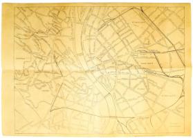 cca 1940 Budapest térképe a vasútvonalak jelölésével, 29,5x42 cm