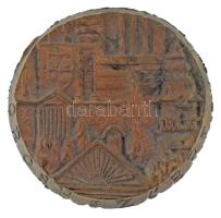 1987. "Orosházáért" egyoldalas öntött bronz emlékplakett (67,5mm) T:AU