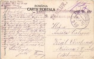 1918 Oltenita, Strada Carol I / street view, water tower, shops + "K.U.K. ETAPPENPOSTAMT 346&qu...
