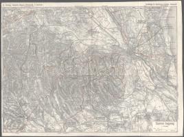 cca 1920-1930 Soproni hegység térképe, Dr. Thirring: Részletes Magyar Utikalauzok II. Dunántúl. 1 : 75.000, Bp., Turistaság és Alpinizmus kiadása, 26,5x35,5 cm