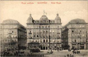 Budapest VII. Erzsébet körút, Grand Hotel Royal nagy szálloda, villamos, üzletek. Kanitz C. és Fiai