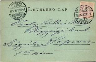 1899 (Vorläufer) Pozsony, Pressburg, Bratislava; látkép este holdfényben, vár, régi ortodox zsinagóg...