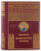 [Bergman, Sten (1895-1975)] Sten Bergman: Kamcsatka ősnépei, vadállatai és tűzhányói között. Ford.: Cholnoky Béla. 70 képpel és 1 térképpel. Bp., én., Franklin, 272 p. + 23 (kétoldalas) t. Sten Bergman (1895-1975) svéd zoológus és utazó, főként kelet-szibériai utazásairól nevezetes. Beszámolójában 1920-1923 között megtett kamcsatkai felfedezőútjáról számol be. A Japánból indult svéd kutatócsoport a vörös irányítás alatt álló Petropavlovszk kikötőjéből indult, oda többször és visszatért, és tanúja volt a város többszöri hűségváltásának vörösök és fehérek között. Útírásában a civilizációs központnak számító Petropavlovszk városán többször is anarchia tör ki, ehhez képest nyugalmasabbnak számít a félsziget lamut, korják és kamcsadál őslakói közötti tartózkodás, életmódjukról, miként az orosz telepesek életmódjáról is erős színekkel számol be a szerző. Az útírás nagy részét azonban a felfedezőút viszontagságai és eredményei, valamint a vadászat örömeinek részletezése tölti ki. A kötet eredeti nyelven 1923-ban látott napvilágot, ,,Kamtchatka: Skildringar fran ent trearig Forskningsfärd" címen. Első magyar kiadása 1930-ban jelent meg. Kiadói gazdagon aranyozott, festett egészvászon sorozatkötésben, apró kopásnyomokkal, jó állapotban.
