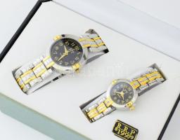 FT kvarc férfi és női karóra szett, használatlan, díszdobozban.