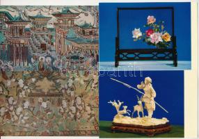 KÍNA - 32 db MODERN megíratlan művész képeslap: kerámiák, barlangfestmények / CHINA - 32 modern unused art postcards: ceramic vessels and cave paintings