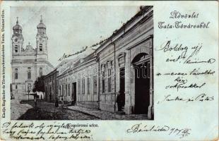 1905 Tata-Tóváros, Komáromi utca, templom. Engländer és Társa kiadása (EB)
