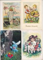 20 db MODERN és RÉGI húsvéti üdvözlő képeslap vegyesen / 20 modern and pre-1945 Easter greeting art postcards