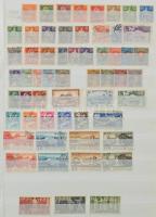 Svájc Nemzetközi Szervezetek kiadványok az ENSZ, az ENSZ európai hivatala, a Nemzetközi Munkaügyi Szervezet, a Menekültügyi Hivatal, Oktatási Hivatal és az Egészségügyi Világszervezet részére, általában teljes időszakok vagy teljes sorok a jó értékekkel továbbá UNTEA felülnyomás Holland India bélyegeken, francia Európa Tanács és UNESCO kiadványok, továbbá kb 60 db Európa motívum bélyeg egy 30 lapos Lindner A/4 berakó utolsó 14 oldalán / Switzerland International organisations, issues for UN, UN European Office, WHO, etc, mostly complete periods or complete sets with good values, furthermore UNTEA, French European Council and UNESCO issues + a few Europe tematic stamps (Mi EUR min 4.200.-)