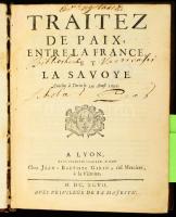 1697 Lyon, 7 db békeszerződés kolligátuma bőr kötésben összekötve