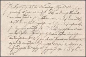 1838 Buda, német nyelvű irat viaszpecséttel