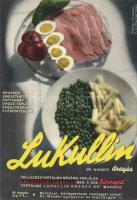 Lukullin medicine advertisement, Lukullin gyógyszer reklám, 'Dr. Halász Margit főorvos úrnőnek címezve'