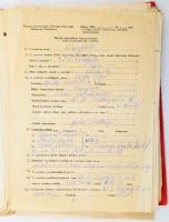 cca 1960-1970 Magyar beat zenekarok nyilvántartó lapjai, 70 db, saját kezűleg kitöltve és aláírva (p...