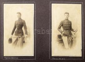 1883-1930 Nagybaczoni Nagy Béla (1882-1962) alezredes fényképalbuma 70 fényképpel, 1 árnyképpel, köz...