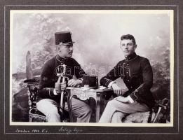1883-1930 Nagybaczoni Nagy Béla (1882-1962) alezredes fényképalbuma 70 fényképpel, 1 árnyképpel, köz...