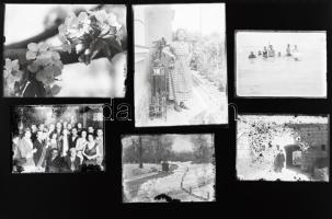 Vegyes régi üvegnegatívok (különféle helyszínek, portrék, újságokról készült képek, stb.), változó m...