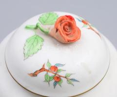 Herendi csipkebogyó mintás bonbonniere. Kézzel festett, jelzett, hibátlan d: 12 cm, m: 10 cm