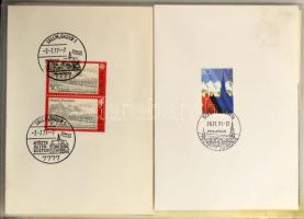 Levélberakó, benne külföldi FDC-k, küldemények, alkalmi lapok stb