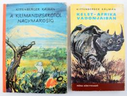 2 db vadászat témájú könyv: Kittenberger Kálmán: Kelet-Afrika vadonjaiban. Pfannl Egon rajzaival. Bp., 1976, Móra. Ötödik kiadás. Kiadói papírkötés; UŐ: A Kilimandzsárótól Nagymarosig. Bp. 1964. Móra. 284p. Kiadói félvászon kötésben