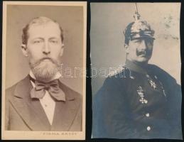 ca 1880 Wien, Firma Artot vizitkártya fotó + Vilmos császár papírkép