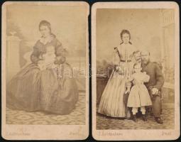 ca 1860 Josef Achtzehner Pest, 2 db vizitkártya fotó