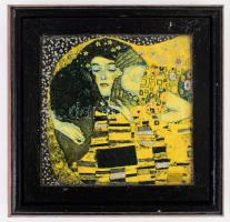 Ékszertartó, Gustav Klimt dekorral, fa ládika 20x20 cm .