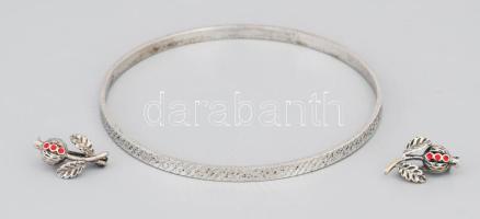 Ezüst (Ag) kitűzők és karreif jelzett 14,23 g