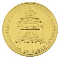 DN "Magyar Aranyóriások - Mária Terézia, a Szent Jobb hazahozatala emlékérem 1771" aranyozott Cu utánveret kapszulában, tanúsítvánnyal (46mm) T:PP