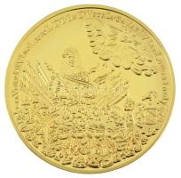 DN "Magyar Aranyóriások - I. Lipót 10 Dukát 1686" aranyozott Cu utánveret kapszulában, tanúsítvánnyal (46mm) T:PP